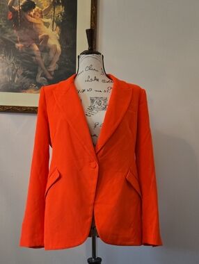 Generation Love Bright Orange Single-Button Blazer Jacket